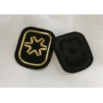 Black And Gold Embossed 3D Rubber Patches Custom  Badges For Soprtswear