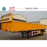 2 Axles Side Wall Trailer , Flatbed Equipment Trailer 40000 Kgs Payload for sale