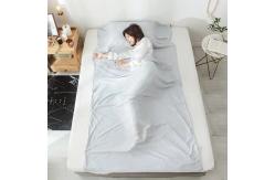 China Silk Material Rectangular Sleeping Bag Liner Portable With Pillow Pocket supplier