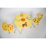 Wooden Animal Themed Childrens Table And Chairs With Hidden Pocket for sale