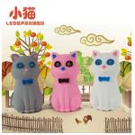 New creative gift product cartoon animal cat led light keychain keyrings with sound for sale