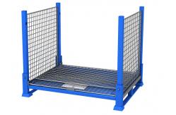 China Collapsible Stacking Stillage Pallet Cage Wire Mesh With Rugged Base supplier