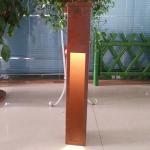 Metal Garden Lights 2mm Corten Steel Light Box IP65 Bollard Landscape Lights for sale