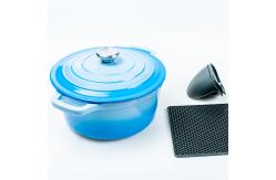 China OEM CAST IRON CASSEROLE TWO HANDLES ROUND CASSEROLE DISH WITH LID supplier