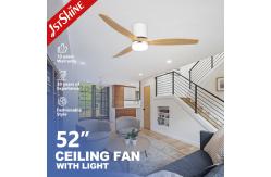 China 52 Inches Wooden Blades LED Lighting Ceiling Fan with Remote Control Switch Style supplier