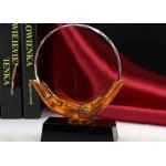 Annual Meeting Colored Glaze Trophy Cup With Round Crystal In Hand Design for sale