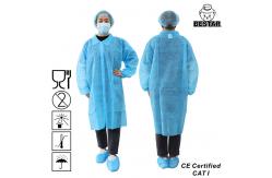 China 35gsm Cleanroom PP Disposable Lab Coat Visitor Gown supplier