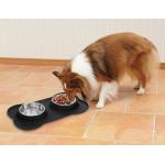 Soft Glue Bone Pet Bowl Stainless Steel customize logo for sale
