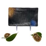 School Melamine Soup Plate Rectangle Melamine Matte Black Tableware CE for sale