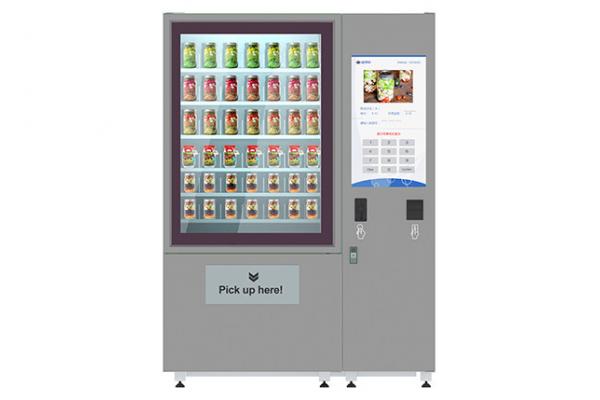32 Inch Advertising LCD Screen Fresh Salad Vending Machines With Elevator System