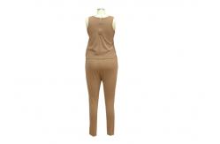 China Comfortable Women'S Long Pant Romper , Jersey Casual Sleeveless Jumpsuit Round Neck supplier