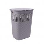 Slim Plastic Laundry Hamper H57cm Large Plastic Laundry Basket With Lid for sale