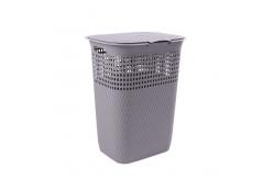 China Slim Plastic Laundry Hamper H57cm Large Plastic Laundry Basket With Lid supplier