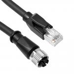 Alvin's Cables M12 X-Code 8 Pin Female to RJ45 Ethernet Cable Cat6a High-Flex Shielded for Cognex Keyence Basler Industrial Automation Fieldbus Module 32.8ft/10m for sale