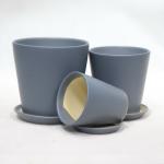 Modern Glossy Single Round Ceramic Pots for Indoor Greenery Display