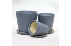 China Modern Glossy Single Round Ceramic Pots for Indoor Greenery Display supplier