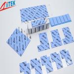 Blue 4.0 W/mK Naturally Tacky Thermal Gap Filler TIF100-40-05E with Adhesive Coating Silicone Rubber sheet -50 to 200℃, for sale