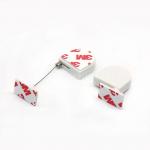 D-shaped Mini Anti Theft Retractable Pull Box with Gummy Metal Plate End for sale
