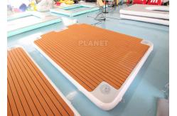 China Teak 3x2x0.2m Inflatable Floating Platform With Ladder supplier