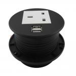 1 UK Power Outlet 2 USB Charger Table Top Grommets Round Desk Power Grommet With Data Hub for sale