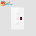 Glomarket Tuya App Remote Voice Control Display Level 5 Wind Speed US Standard Wifi Ceiling Fan Glass Touch Wall Switch for sale