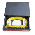 48 ports Slidable type Rack Mounted terminal box ODF black cold rolling steel sheet with FC/UPC adapter for sale