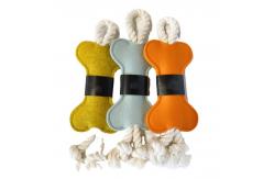 China Chewing Toy Felt Bone Shape Pet Tugboat Toy Rope for Small Dog supplier
