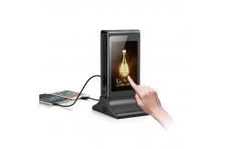 China Android 9.0 Desktop LCD Advertising Screen With Cell Phone Charger supplier