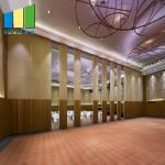 Aluminum Frame Office Wooden Sliding Partition Walls Materials Single Or Double Door for sale