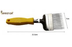 China Durable Yellow Hive Tools stainless steel Honey Uncapping fork with plastic handle supplier
