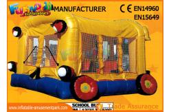 China Customized Interactive Inflatable Bouncer Slide School Bus Shaped supplier