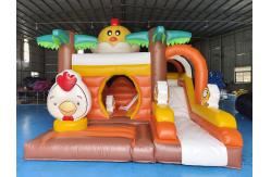 China Digital Printing Inflatable Combos Chicken Cartoon Inflatable Bouncy House With Slide Jumping House supplier