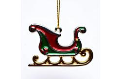 China Custom Business Promotion Gifts Polished Silver Sleigh Ornament With Intricate Patterns supplier