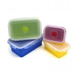 Collapsible Silicone Children Bento Box With Plastic Lid