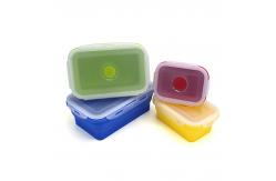 China Collapsible Silicone Children Bento Box With Plastic Lid supplier
