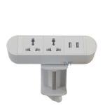 China 2021 6.56 Ft Cord Power Outlet Station With 2 Universal 2 USB Ports White Furniture Desk Power Strip Socket Distribution manufacturer
