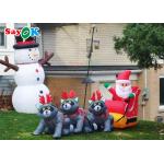 Giant Christmas Inflatable Xmas Decorations  Three Raccoons Pull Santa Claus To Give Gifts for sale