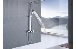 China Chrome Temp Control Rainfall Shower Set , Bathroom Shower Systems Water Powered supplier