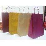 Purple / Yellow / Brown Paper Bag Packaging Eco-friendly With Stylish Logo for sale