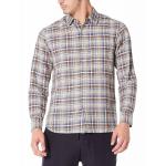 52% Linen Checkered Men'S Casual Plaid Long Sleeve Shirt with Single Side Pocket for sale