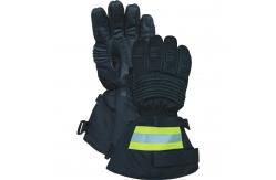 China Kevlar Silicone Coating Long Cuff Firefighter Gloves With Refelective Tape supplier
