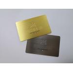 0.5mm Thickness Metal Business Cards Deboss Logo Silver Gold Brushed Finish for sale