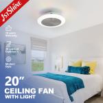 Home Office 20-inch LED Ceiling Fan with Remote and RGB Multi-colored Light Hidden Blades for sale