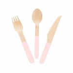 160mm Disposable Dyeing Wooden Cutlery Pink Utensils For Party for sale