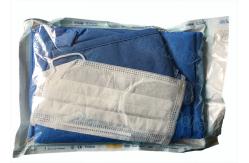 China Dark Blue Disposable Protective Apparel , Disposable Scrub Suits With Shirt / Pants supplier