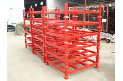 China Millwork Collapsible Stacking Rack For Logistics Center , Blue / Orange supplier