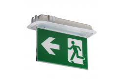 China Automatic Rechargeable Led Exit Signs Ceiling Recessed Double Side supplier