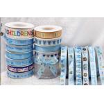 Gift Baking Bouquet Strap Children's Day Packaging Ribbon with Blue Polyester Weaving Printing Color for sale