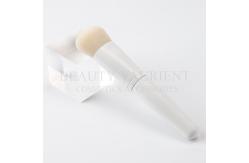 China Single Professional Foundation Brush With Baking Varnish White Aluminum Ferrule supplier