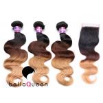 Brazilian Lace Closure Natural Black Body Wave Human Hair , 8 - 18 Length for sale